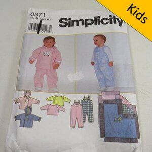 Simplicity 8371 Clothing Sewing Pattern NB- 18mts UNCUT Overalls, Jacket etc